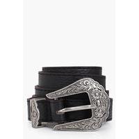 western buckle boyfriend belt black