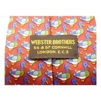Webster Brothers Maroon and Duck Print High Quality Silk Tie