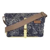 Weird Fish Manfred Printed Waxed Cotton Cross Body Bag Dark Navy Size ONE