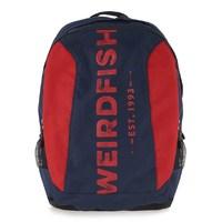 Weird Fish Astera Panelled Branded Backpack Dark Navy Size ONE