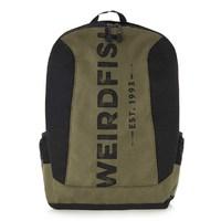 Weird Fish Astera Panelled Branded Backpack Olive Night Size ONE