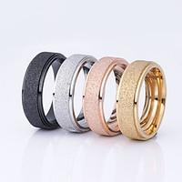 Wedding Rings Fashion Rose Gold Plated Titanium Steel Scrub Surface Ring for Women/Men Couple Rings Engagement Ring 1pc6