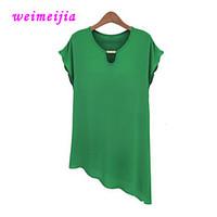 weimeijia womens asymmetrical casual irregular short sleeve regular bl ...