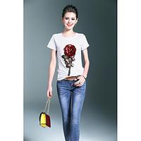 weiweimei womens daily casualdaily simple t shirtflowerfloral round ne ...