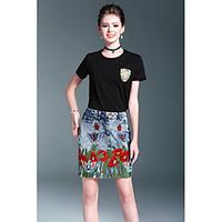 weiweimei womens daily casual simple t shirtsolid embroidery round nec ...