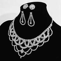 Wedding Jewelry 1 Crystal Necklace Set and 2 Pairs of Earrings Sparkle Party Bridal Bridesmaid Earring