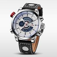 weide luxury brand genuine leather watch men quartz digital fashion mi ...