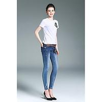 weiweimei womens high rise strenchy jeans pantssimple skinny solid