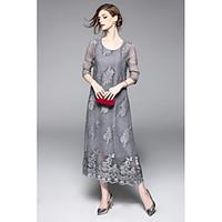 weiweimei womens going out casualdaily loose dresssolid embroidered ro ...