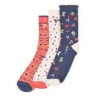 weird fish parade printed socks 3 pack dark navy size 4 7