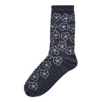 Weird Fish Huron Floral Printed Sock Dark Navy Size 4-7