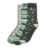 Weird Fish Parade Printed Socks 3 Pack Evergreen Size 4-7