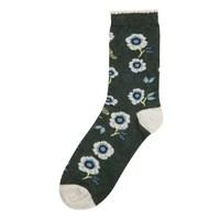 Weird Fish Huron Floral Printed Sock Evergreen Size 4-7