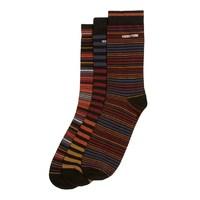 Weird Fish Oban 3 Pack Socks Red Wine Size 7-11