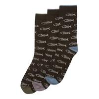 Weird Fish Boreal Bones Logo Socks 3 Pack Black Size 7-11