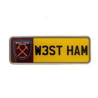 west ham united fc number plate badge