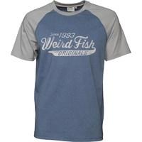 weird fish mens ling t shirt washed blue