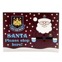 West Ham United F.C. Santa Stop Here Window Sticker