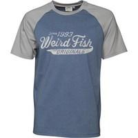 Weird Fish Mens Ling T-Shirt Washed Blue