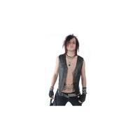 Western Style Leather Waistcoat - Size: XXL