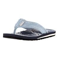 weird fish salcombe printed flip flop navy size 4