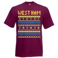 west ham christmas t shirt burgundy