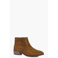 Western Stitch Ankle Boot - tan