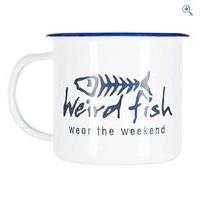 weird fish enamel mug colour white tin