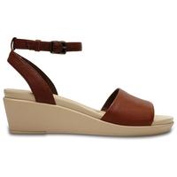 wedges women brown leigh ann ankle strap leather mini