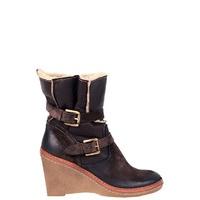 Wedge Buckle Boots