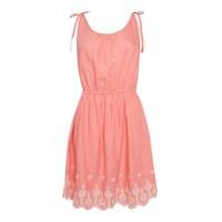 Weird Fish Cordoba Strappy Embroidered Dress Coral Pink Size 14