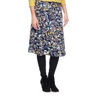 Weird Fish Malmo Printed A-Line Mid Length Jersey Skirt Dark Navy Size 8