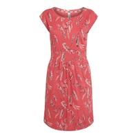 Weird Fish Minnihaha Printed Lightweight Dress Bright Coral Size 14