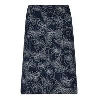 Weird Fish Kilma Printed Cord Skirt Dark Navy Size 10