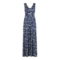 weird fish verna printed jersey dress navy size 10