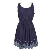 Weird Fish Cordoba Strappy Embroidered Dress Navy Size 8