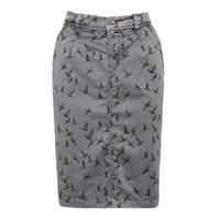 Weird Fish Talpa Printed Woven Skirt Slate Size 8