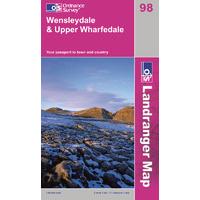 Wensleydale & Upper Wharfedale - OS Landranger Active Map Sheet Number 98