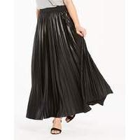 Wet Look Sunray Pleat Maxi Skirt