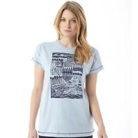 Weird Fish Womens Meadow T-Shirt Blue Surf