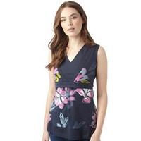 Weird Fish Womens Freesia Top Navy Hibiscus