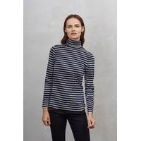 weekend stripe polo neck top