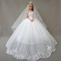 Wedding Dresses For Barbie Doll White Dresses For Girl\'s Doll Toy