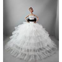 Wedding Dresses in Crystal White For Barbie Doll For Girl\'s Doll Toy