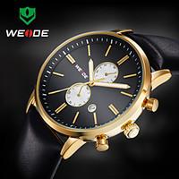 WEIDE Men Luxury Design Dress Watch Quartz Analog Leather Strap Wrist Watch Cool Watch Unique Watch