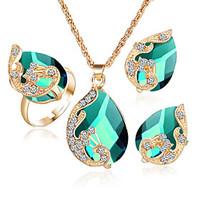 wedding gifts female austrian peacock crystal zircon drop pendant neck ...