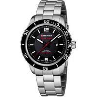 wenger watch roadster black night date d