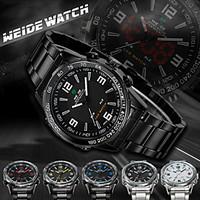WEIDE Men Analog Digital Sport Watch Stainless Steel Stopwatch/Alarm Backlight/Waterproof Wrist Watch Cool Watch Unique Watch Fashion Watch