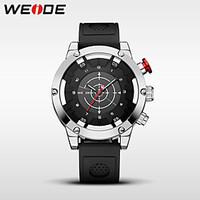 WEIDE Men\'s Sport Watch Dress Watch Fashion Watch Japanese Quartz Water Resistant / Water Proof Silicone Band Cool Casual Black