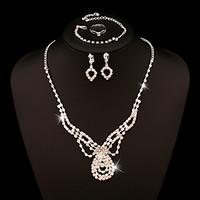 Wedding Jewelry Set include Necklace Earrings Bracelet Rings